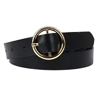 CANYON 44 Inch O-Ring Pin Buckle Belts for Women with Gift Box (Black Golden Buckle)-thumb2