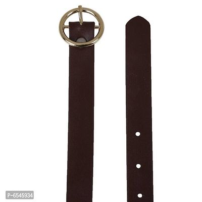 CANYON 44 Inch O-Ring Pin Buckle Belts for Women with Gift Box (Dark Brown Golden Buckle)-thumb2