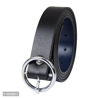 CANYON 44 Inch O-Ring Pin Buckle Belts for Women with Gift Box (Black Silver Buckle)