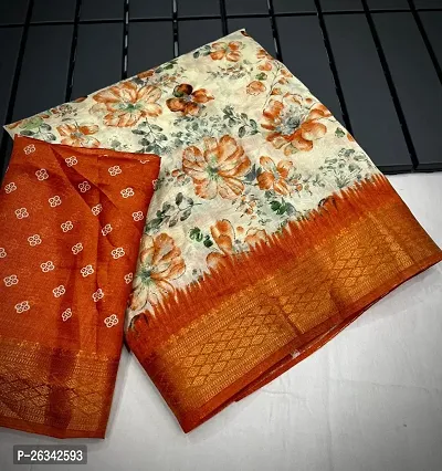 Fancy Cotton Silk Saree With Blouse Piece For Women