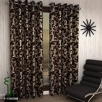 Window Curtain 5 feet ( Brown Colour )-thumb0