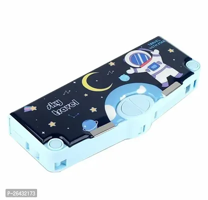 Stylish Multicoloured Space Theme Multifunctional Pencil Box For Kids-thumb0