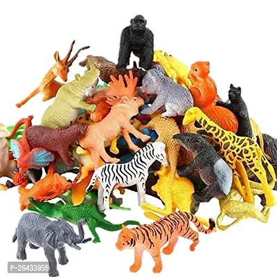 Jungle Animal Toys For Kids Play Safely Toys 26Pcs Mixed Forest Animal-thumb0