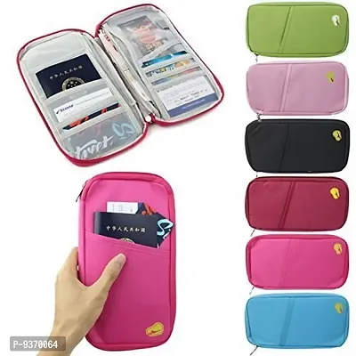 Travel Family Passport Holder Organizer Case for Credit Debit Card Ticket Coins Currency Pen with Removable Hand Strap-thumb0