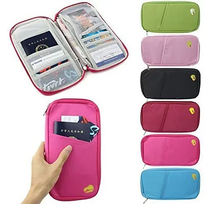Travel Family Passport Holder Organizer Case for Credit Debit Card Ticket Coins Currency Pen with Removable Hand Strap