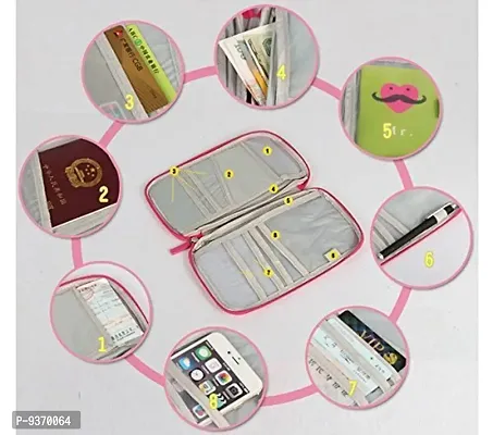 Travel Family Passport Holder Organizer Case for Credit Debit Card Ticket Coins Currency Pen with Removable Hand Strap-thumb2