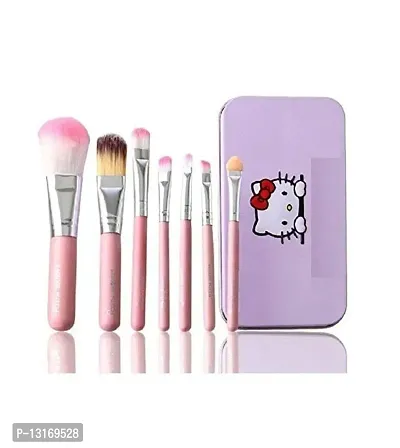 Soft Bristle Makeup Mini Brush Kit- Pink, 7 Pieces-thumb0