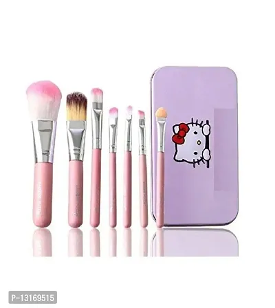 Soft Bristle Makeup Mini Brush Kit- Pink, 7 Pieces-thumb0