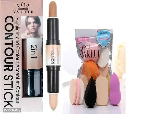 Concealer Contour and Highlighter Stick plus family puff and sponge