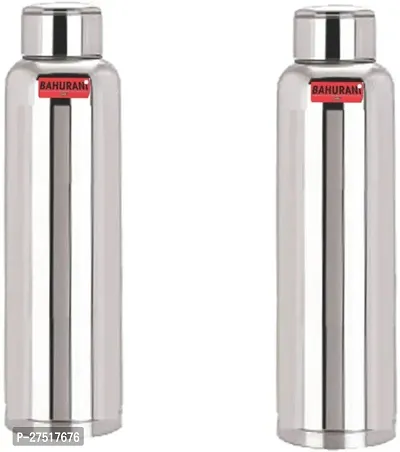 Stainless Steel Fridge Water Bottle/Refrigerator Bottle/Thunder(1000 ML) Silver