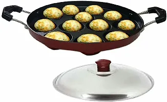 Essential Aluminium Non Stick Pack Of 1 Appam Maker With Handle Lid-thumb4