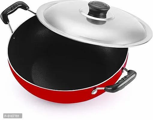 Essential Aluminium Non Stick Pack Of 1 Kadai With Lid-thumb0