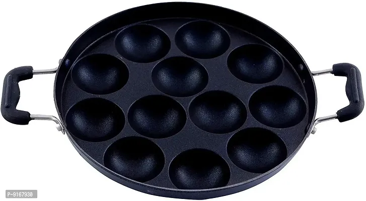 Essential Aluminium Non Stick Pack Of 1 Appam Patra Without Handle Lid