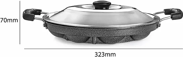 Essential Aluminium Non Stick Pack Of 1 X Hemmer-Tone  Appam Maker 1 X Lid, 1 X Dishwasher-thumb2