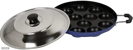 Essential Aluminium Non Stick Pack Of 1 Non Stick Appam Maker With Lid-thumb0