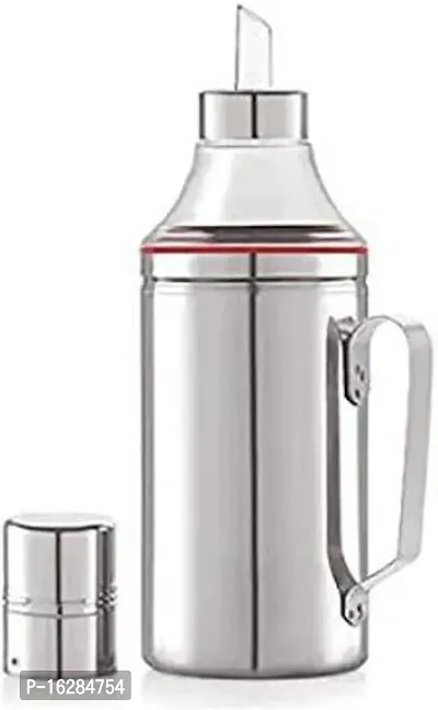 Ss Oil Dispenser With Handle Package Of 1 Quantity 1000 ML With Stainless Steel-thumb3