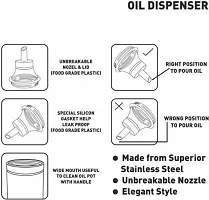 Ss Oil Dispenser With Handle Package Of 1 Quantity 1000 ML With Stainless Steel-thumb1