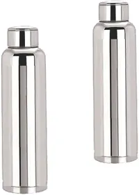 Stainless Steel Fridge Water Bottle/Refrigerator Bottle/Thunder(1000 ML) Silver-thumb1