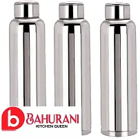 Stainless Steel Fridge Water Bottle/Refrigerator Bottle/Thunder-Set of 3, Silver-thumb1