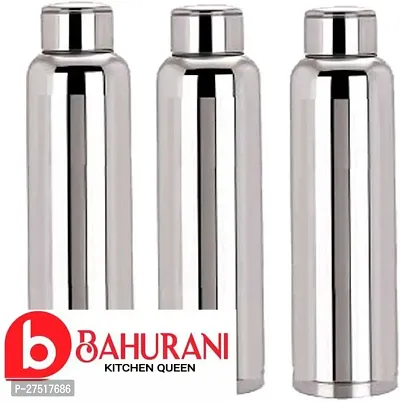 Stainless Steel Fridge Water Bottle/Refrigerator Bottle/Thunder-Set of 3, Silver-thumb2