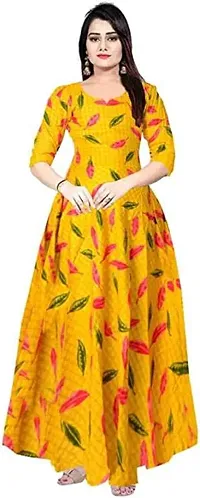 Womens Rayon Printed Stylish Ethnic Gown