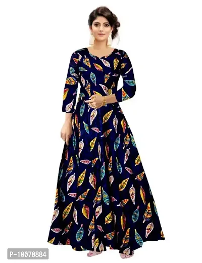 Multicoloured Rayon Printed Ethnic Gowns For Women
