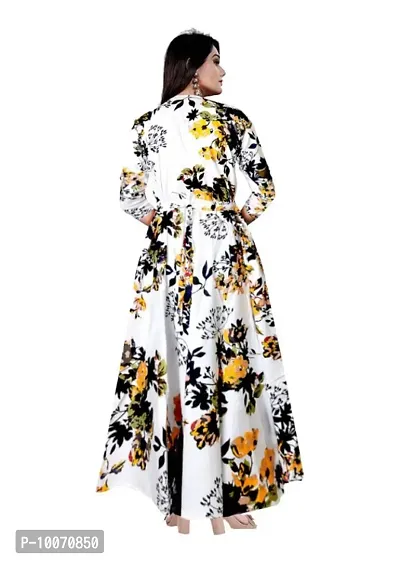 Multicoloured Rayon Printed Ethnic Gowns For Women-thumb2