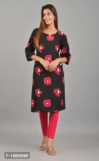 Stylish Rayon Printed Kurta For Women-thumb0