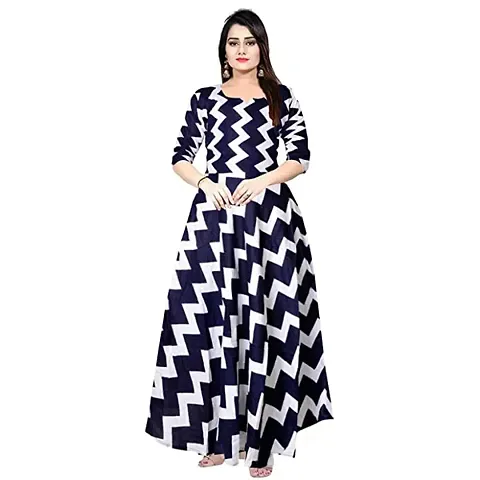 Stylish Rayon Striped Gown For Women