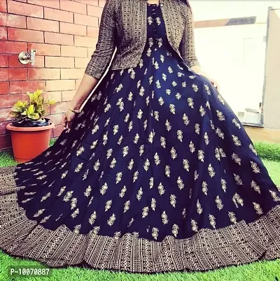 Stylish Rayon Printed Gown For Women