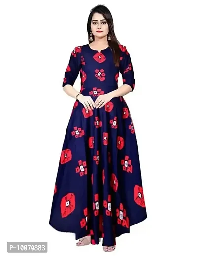 Multicoloured Rayon Printed Ethnic Gowns For Women-thumb0