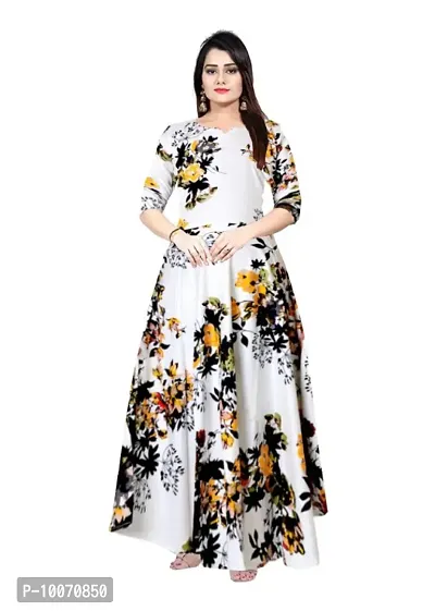 Multicoloured Rayon Printed Ethnic Gowns For Women-thumb0