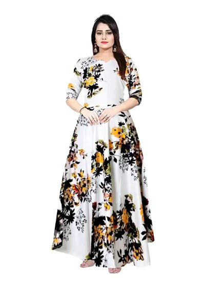Rayon Printed Ethnic Gowns