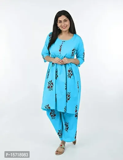 Fancy Cotton Kurta Set For Women-thumb0