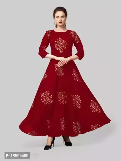 Women Printed Rayon Anarkali Kurta for women girl