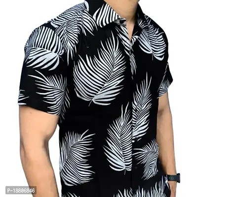 Black Rayon Printed Casual Shirts For Men-thumb0