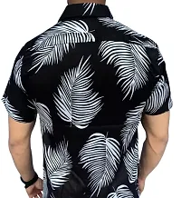 Black Rayon Printed Casual Shirts For Men-thumb1