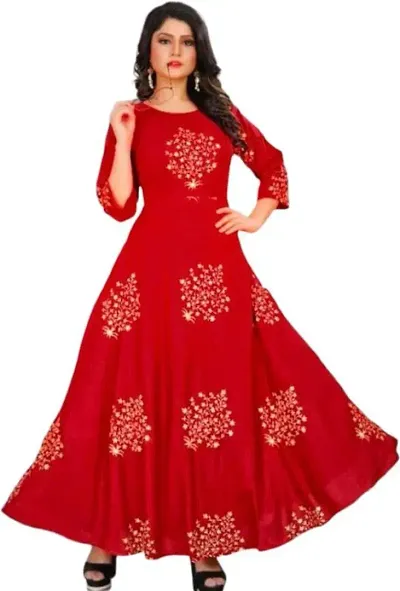 Alluring Rayon western Wear Dress For Womens