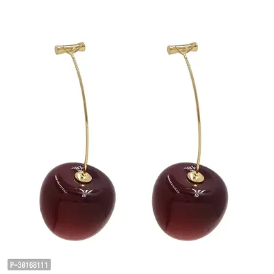 Beautiful Alloy Red Cherry Earrings For Women-thumb2