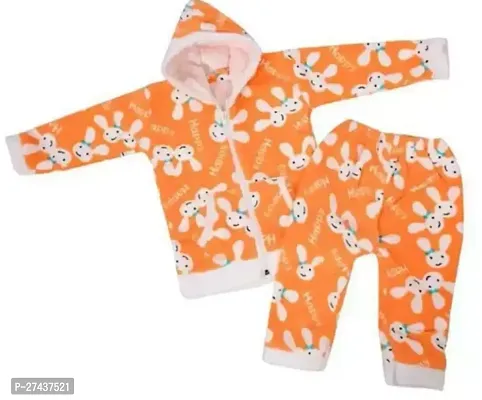 Stylish Orange Wool Clothing Set For Kids-thumb0