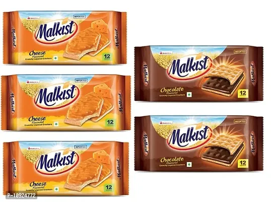Malkist Cheeze and Chocolate Crackers 144g (Pack of 5)-thumb0