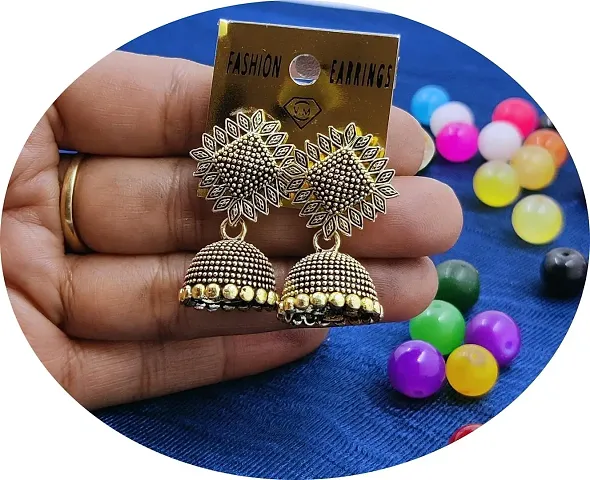 Latest Traditional Oxidized Metal Jhumki Earrings for Women