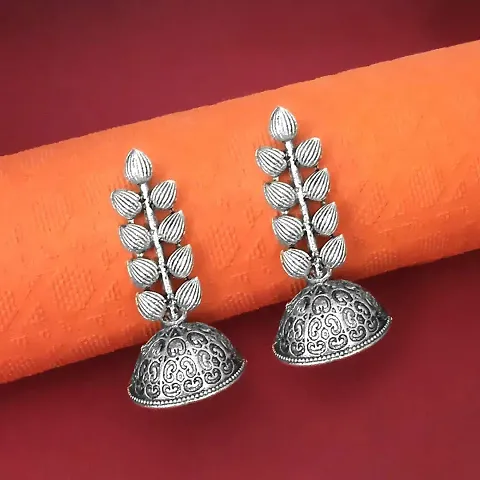 Silver Alloy Arabian Style Jhumkas