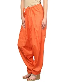 Orange Solid Cotton Blend Patiala Salwar-thumb1