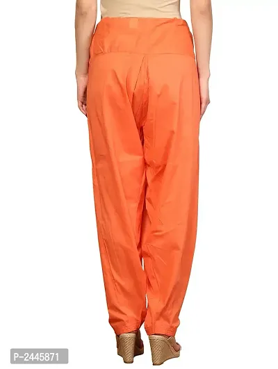 Orange Solid Cotton Blend Patiala Salwar-thumb3