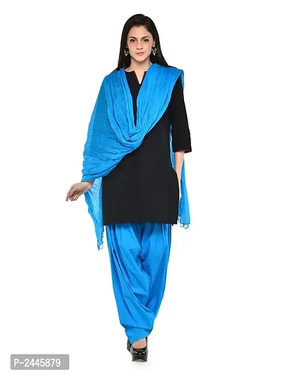 Blue Solid Cotton Blend Patiala Salwar