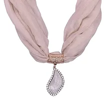 Yashavi Scarf Necklace for Women and Girls with pendant (Beige)-thumb1