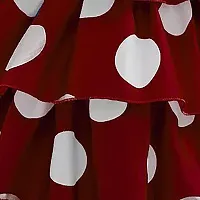 Skyteria Girl's Satin Polka Dot Printed Frock | Knee Length Frock Dress (Maroon,6-7 Years)-thumb4