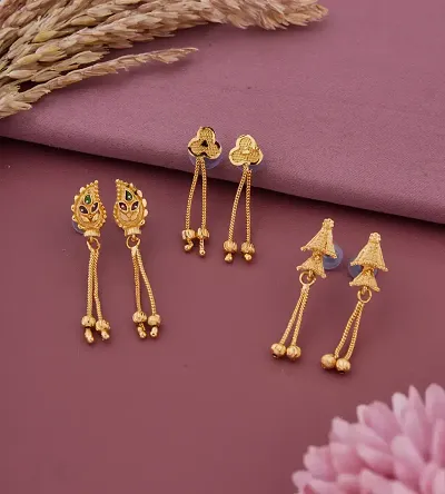 Attractive Alloy Plated Stylish Earrings Combo