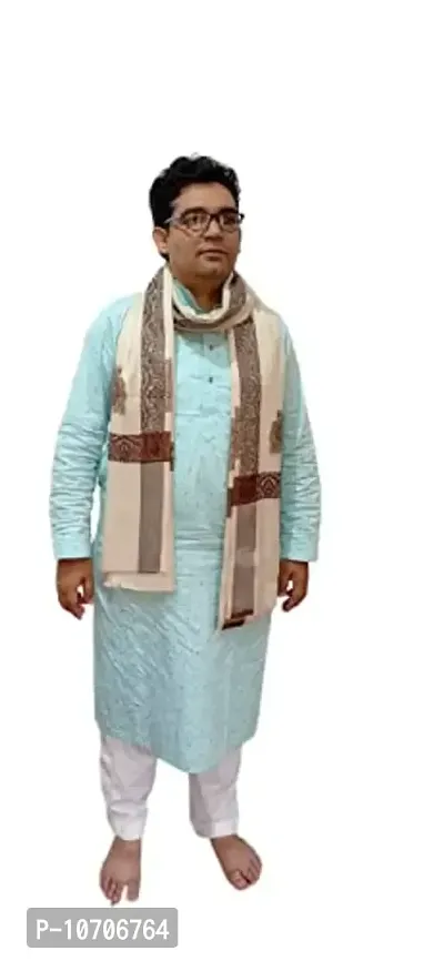 Generic Men's Wool and Pashmina Kashmiri Dastkari Shawl (Size)-thumb3